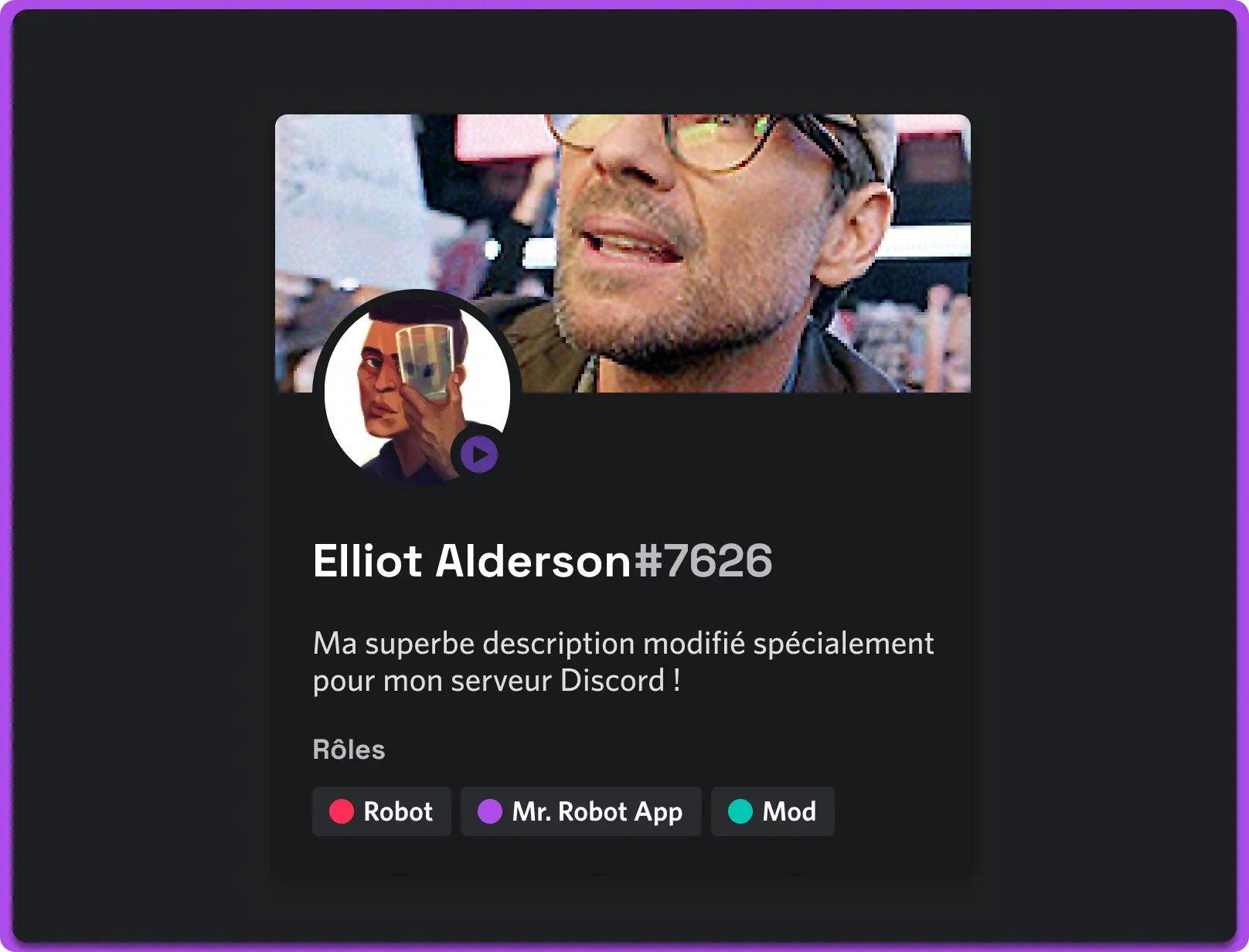 Fonctionnalité de Mr. Robøt : Permet de personnaliser le profil du robot sur votre serveur Discord